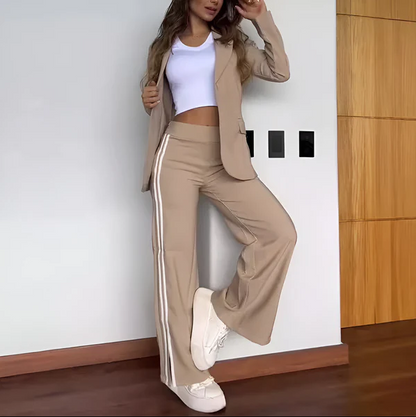 Leah - Komplet damski z żakietem | Dwuczęściowy zestaw, dopasowany krój | Elegancki styl do biura