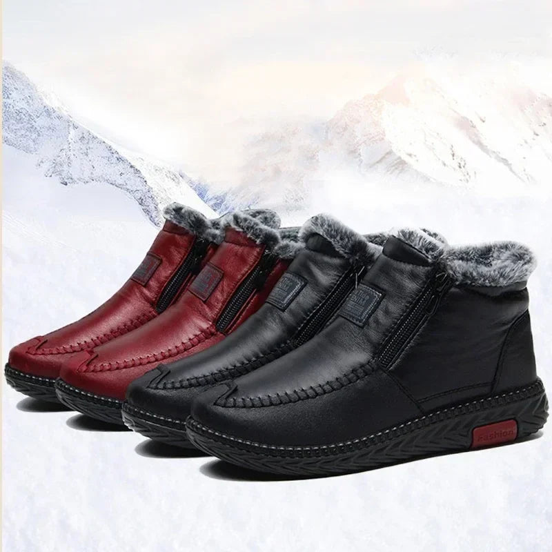 Buty zimowe damskie | futerko, szeroki nosek