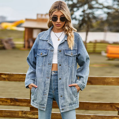 Kurtka damska | jeansowa, oversize