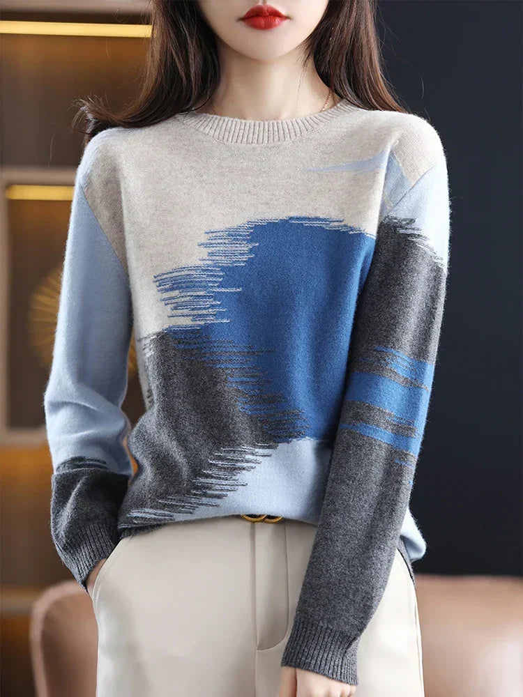 Sweter damski | tie-dye, prosty krój