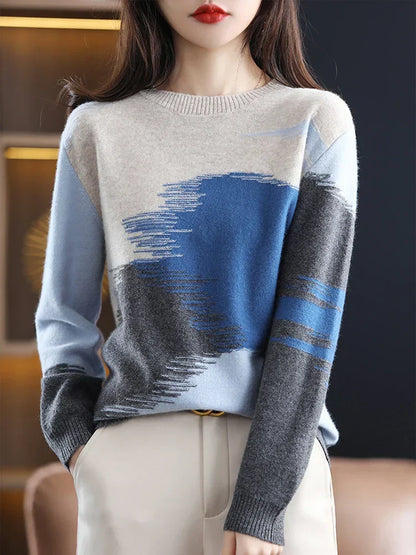 Sweter damski | tie-dye, prosty krój