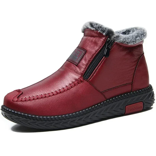 Buty zimowe damskie | futerko, szeroki nosek