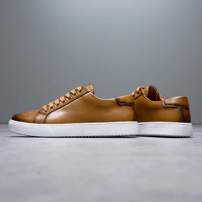 Sneakersy męskie skórzane | wyściełana wkładka