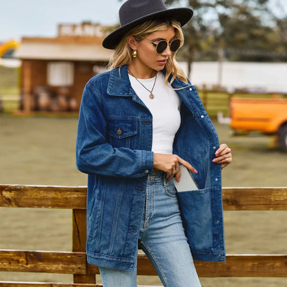 Kurtka damska | jeansowa, oversize