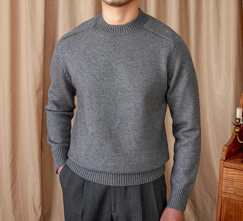 Sweter męski | zimowy, okrągły dekolt
