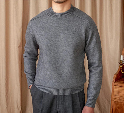 Sweter męski | zimowy, okrągły dekolt