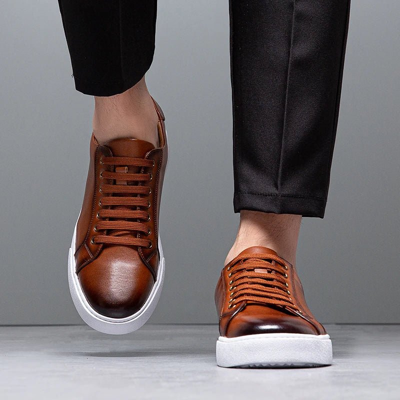 Sneakersy męskie skórzane | wyściełana wkładka