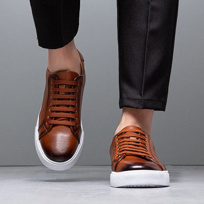 Sneakersy męskie skórzane | wyściełana wkładka