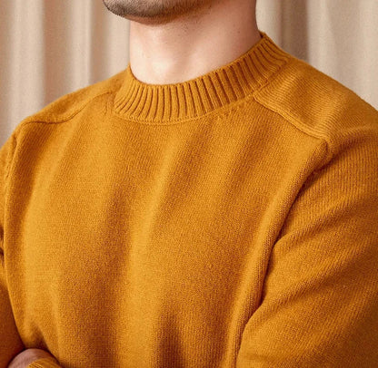 Sweter męski | zimowy, okrągły dekolt