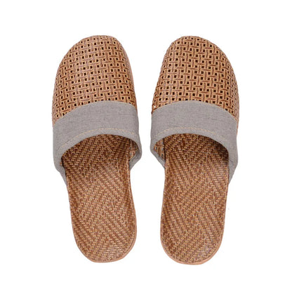 Kapcie unisex | tkany len, antypoślizgowa podeszwa
