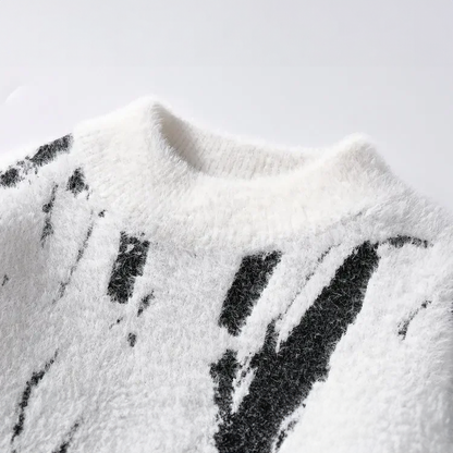 Sweter męski | abstrakcyjny wzór, luźny krój