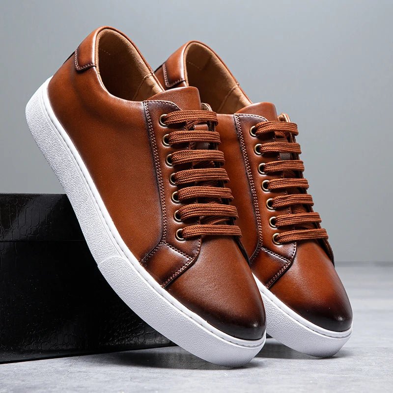 Sneakersy męskie skórzane | wyściełana wkładka