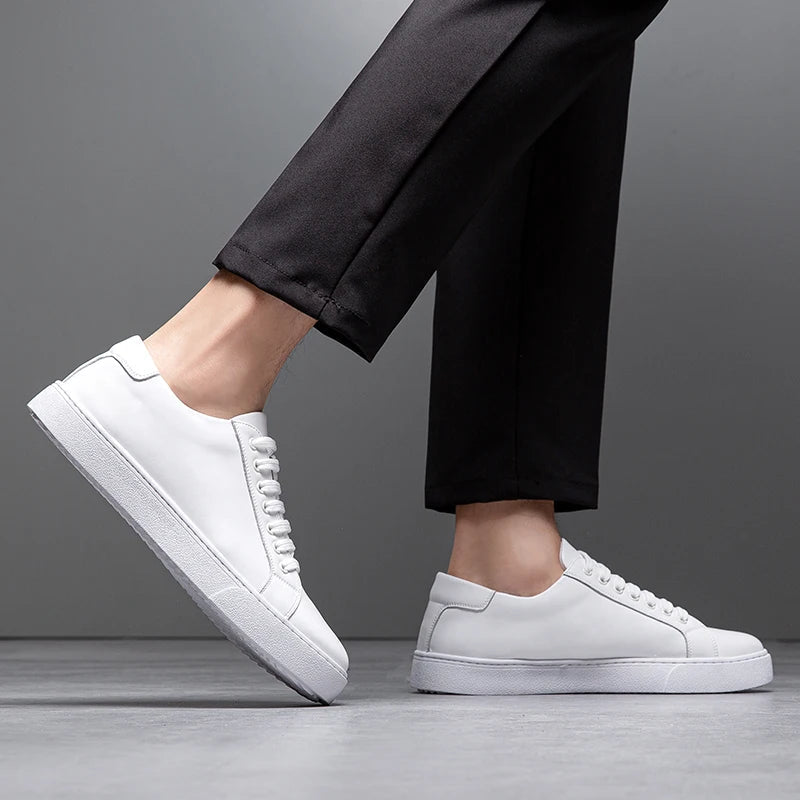 Sneakersy męskie skórzane | wyściełana wkładka