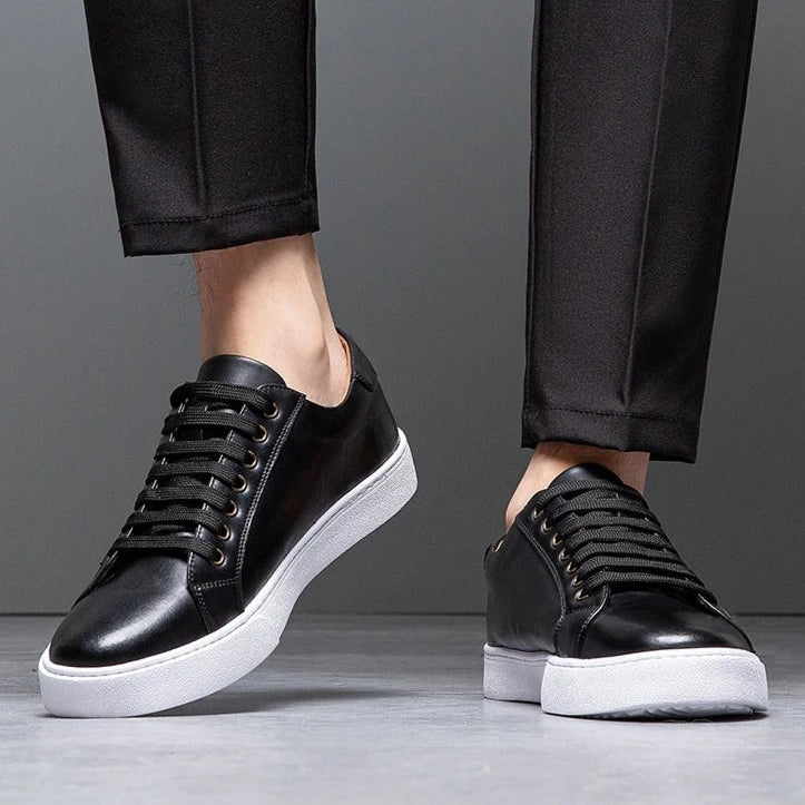 Sneakersy męskie skórzane | wyściełana wkładka