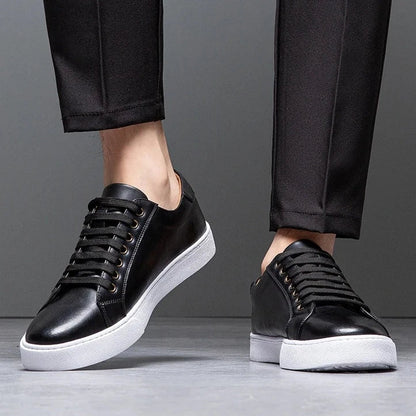 Sneakersy męskie skórzane | wyściełana wkładka