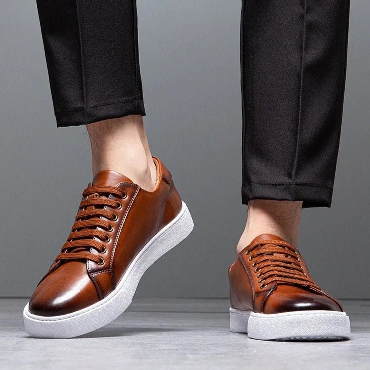 Sneakersy męskie skórzane | wyściełana wkładka