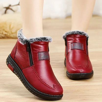 Buty zimowe damskie | futerko, szeroki nosek