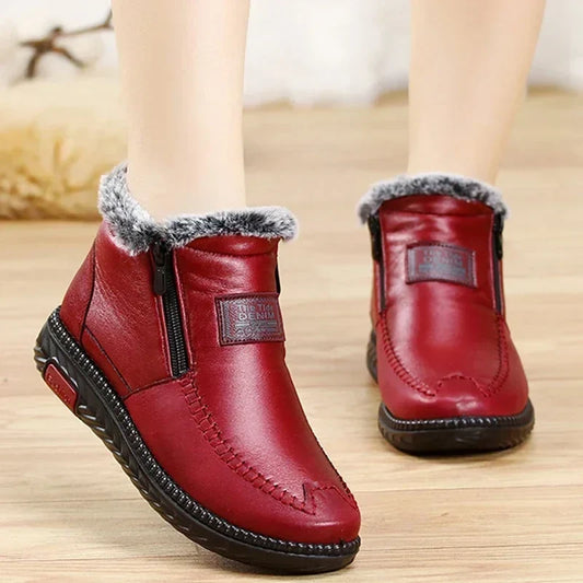 Buty zimowe damskie | futerko, szeroki nosek