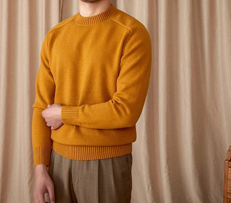 Sweter męski | zimowy, okrągły dekolt