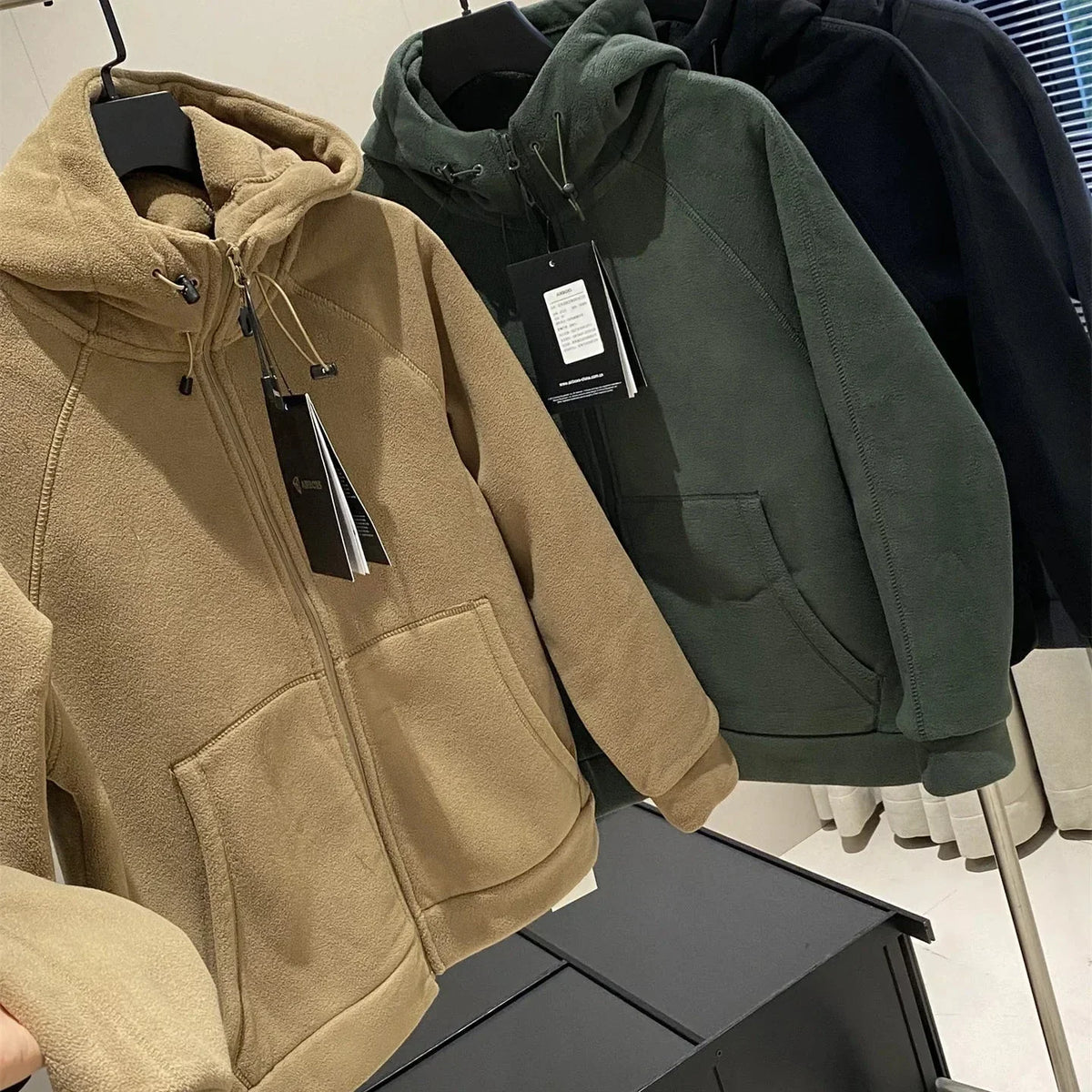 Bluza męska z kapturem | zamek, regulowany kaptur