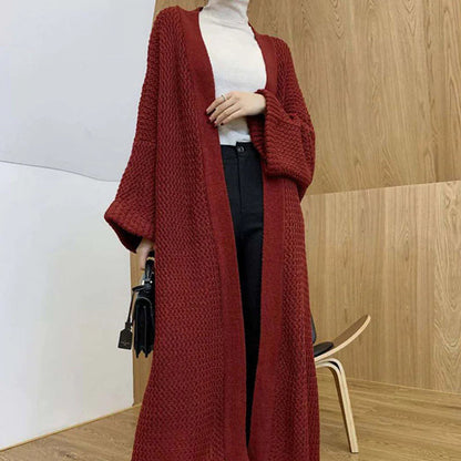 Kardigan damski | oversize, teksturowana dzianina