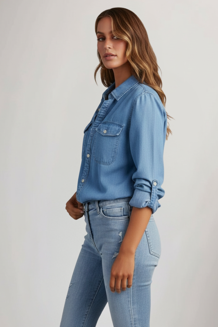 Koszula damska | zapięcie na guziki, prosty krój