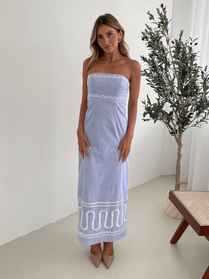 Sukienka maxi | dekolt tube, 100% bawełna