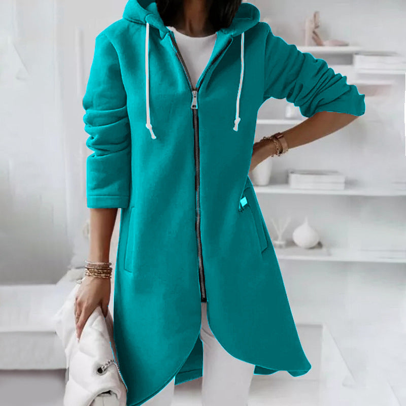 Bluza z kapturem damska | zamek, kieszenie