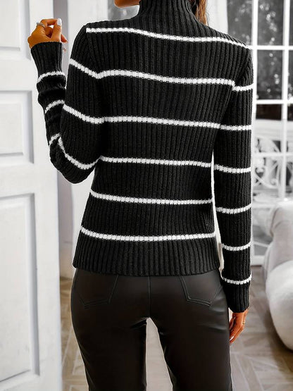Sweter damski | golf, paski