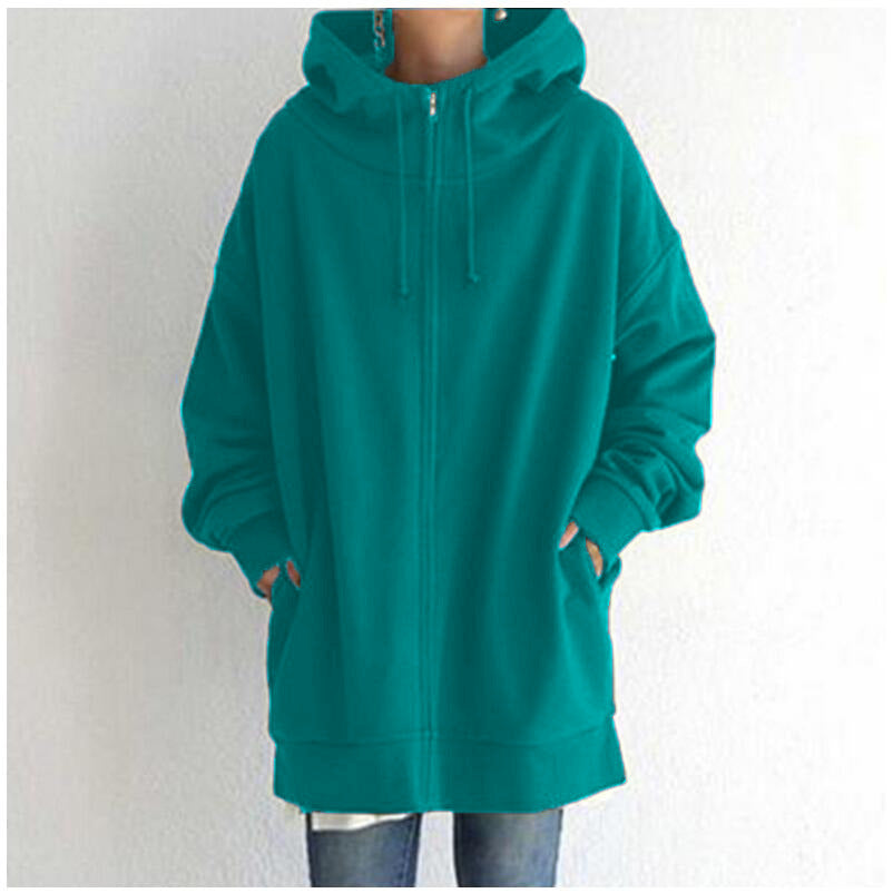 Bluza damska | wydłużony oversize, pełny zamek