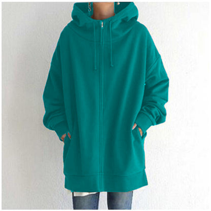 Bluza damska | wydłużony oversize, pełny zamek