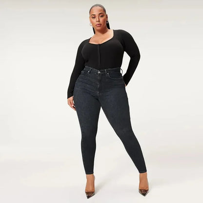 Jeansy modelujące damskie | wysoki stan, slim fit