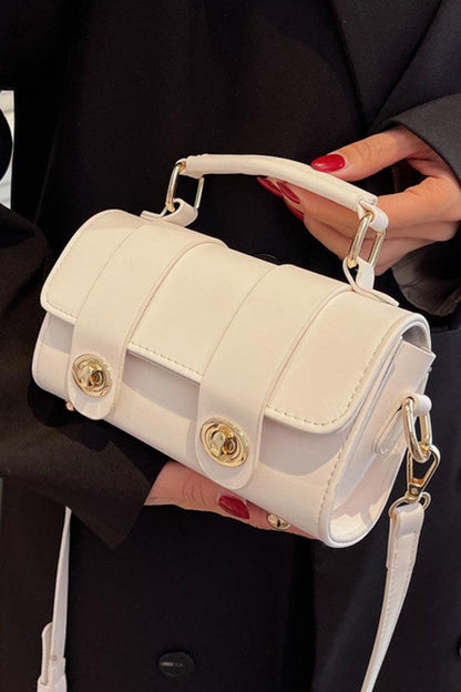 Torebka crossbody damska | beżowa, podwójny skręt