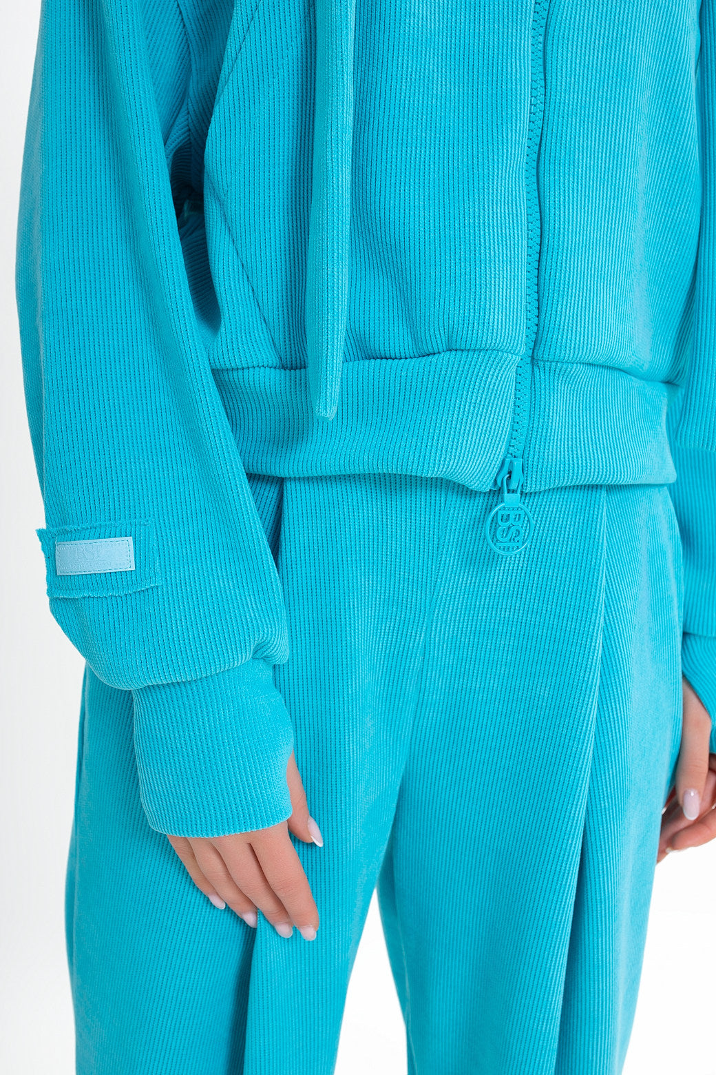 Bluza damska | sztruksowa, kaptur
