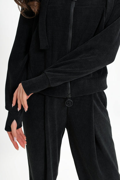 Bluza damska | sztruksowa, kaptur