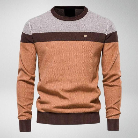 Sweter męski | kontrastowe bloki kolorów, luźny krój