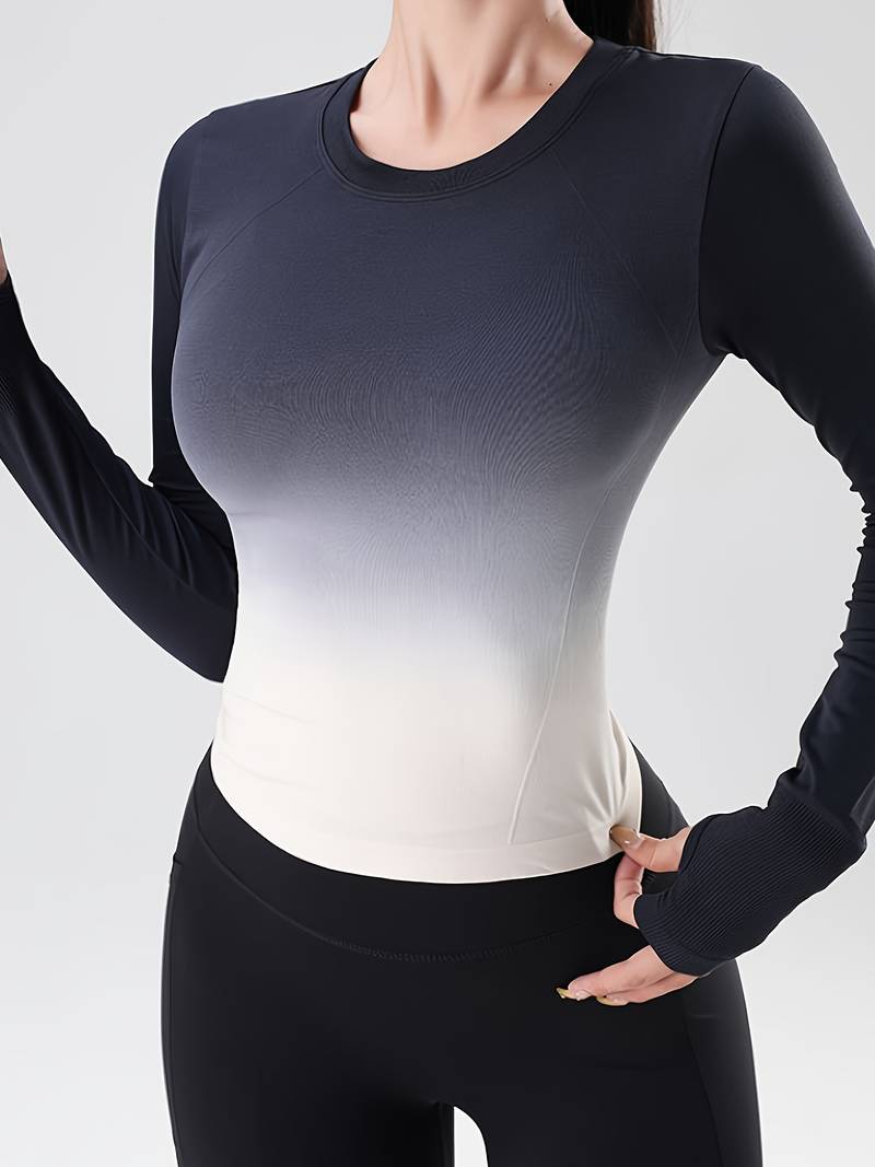 Bluzka sportowa damska | długi rękaw, gradient