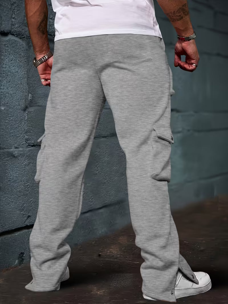 Joggery cargo męskie | elastyczny pas ze sznurkiem