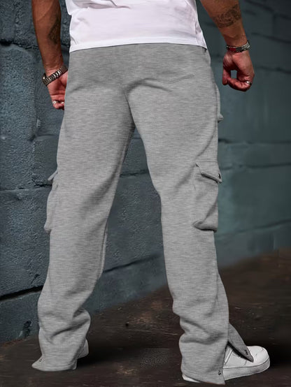 Joggery cargo męskie | elastyczny pas ze sznurkiem