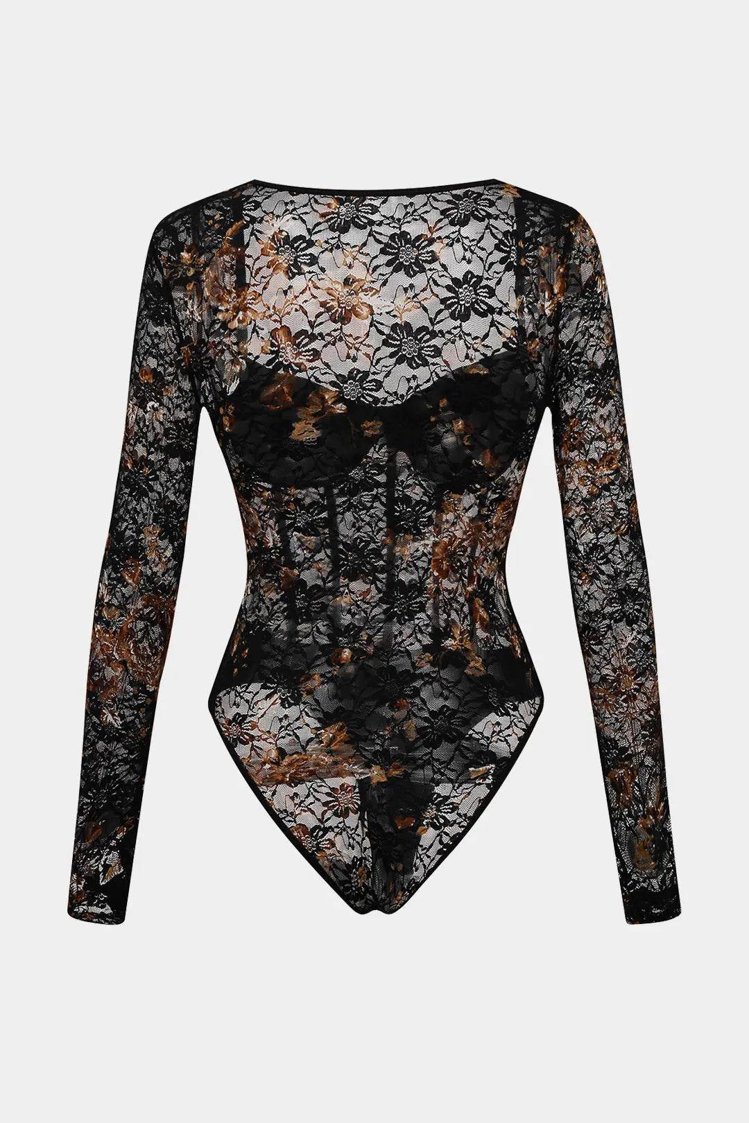Body damskie | przezroczyste panele, detal gorsetu