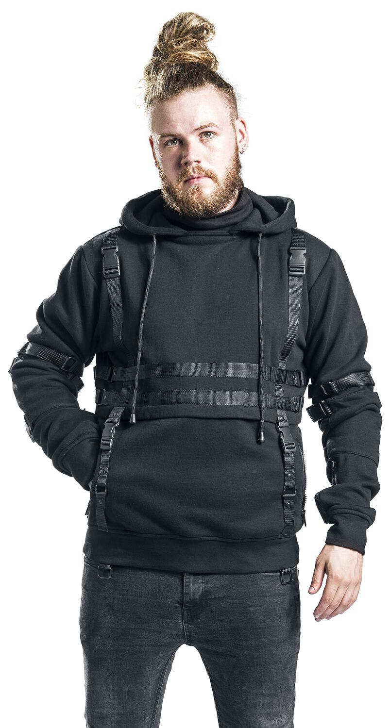 Bluza męska z kapturem | jednolity czarny kolor