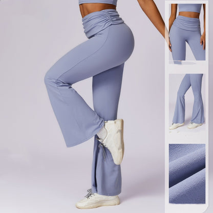 Legginsy damskie | rozszerzane nogawki, wysoki stan