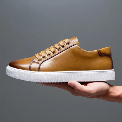 Sneakersy męskie skórzane | wyściełana wkładka