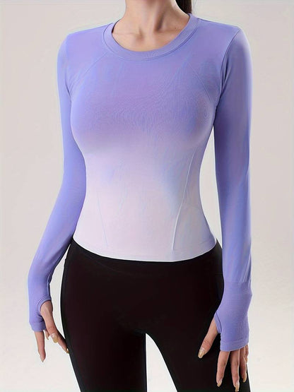 Bluzka sportowa damska | długi rękaw, gradient