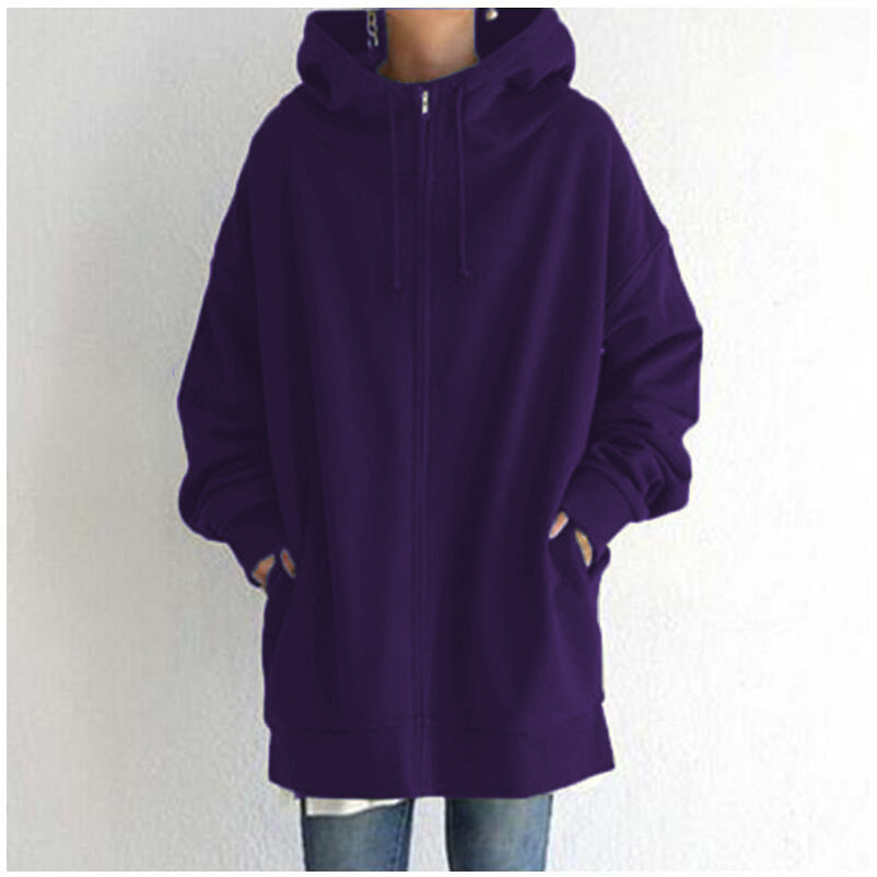 Bluza damska | wydłużony oversize, pełny zamek