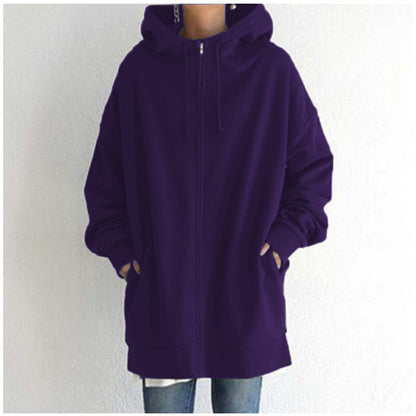 Bluza damska | wydłużony oversize, pełny zamek