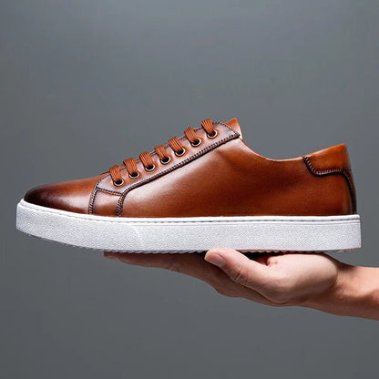 Sneakersy męskie skórzane | wyściełana wkładka