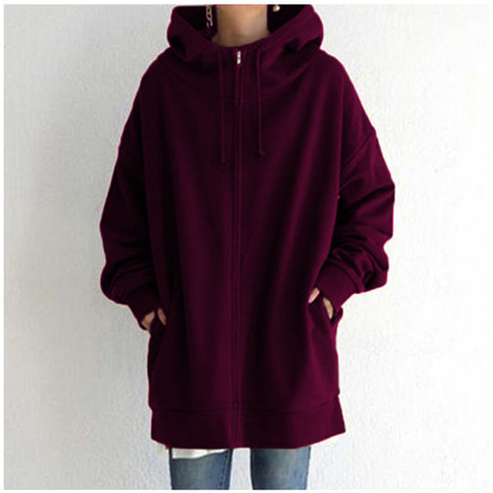 Bluza damska | wydłużony oversize, pełny zamek