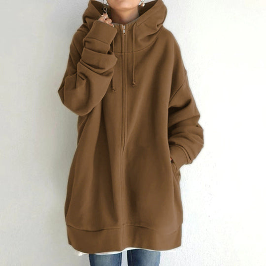 Bluza damska | wydłużony oversize, pełny zamek
