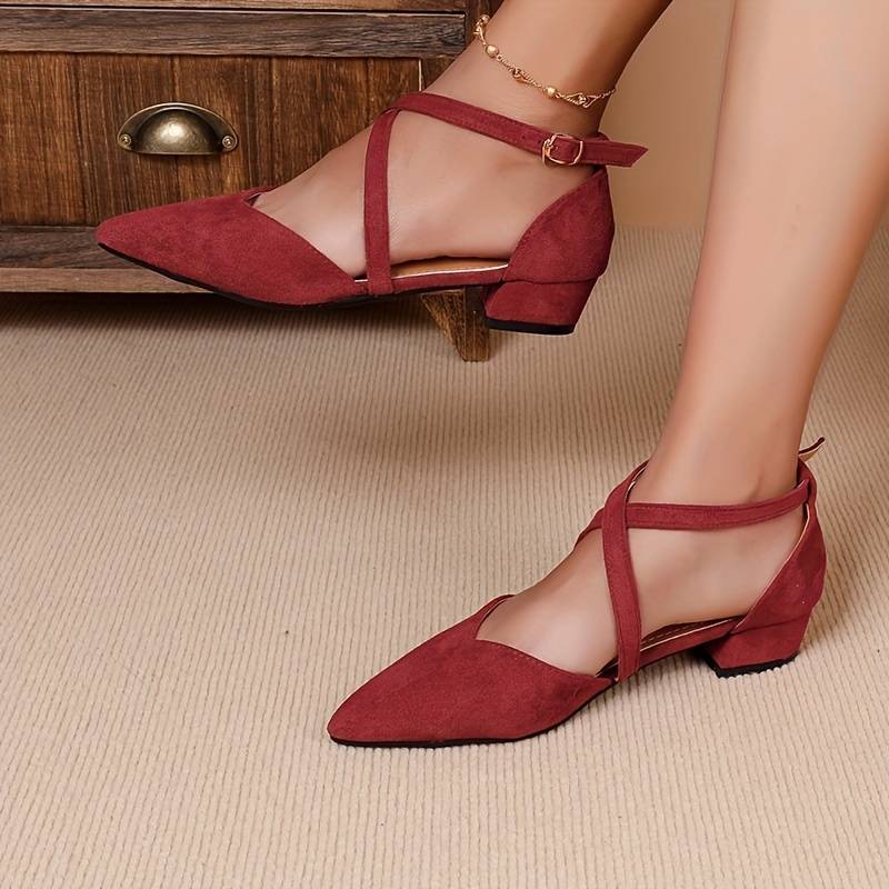 Buty damskie płaskie | ostry nosek, regulowany pasek